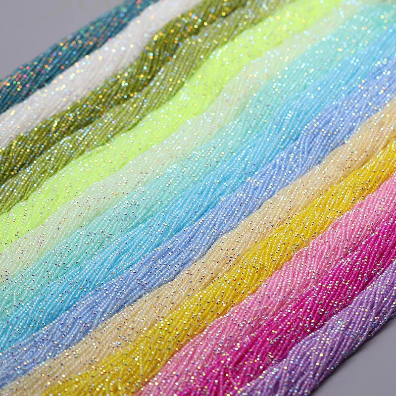 2mm (2 strand 370pcs) Color Crystal Glass Beads Seed Small Beads Round Faceted Charm Loose Spacer Beads For Jewelry Making DIY