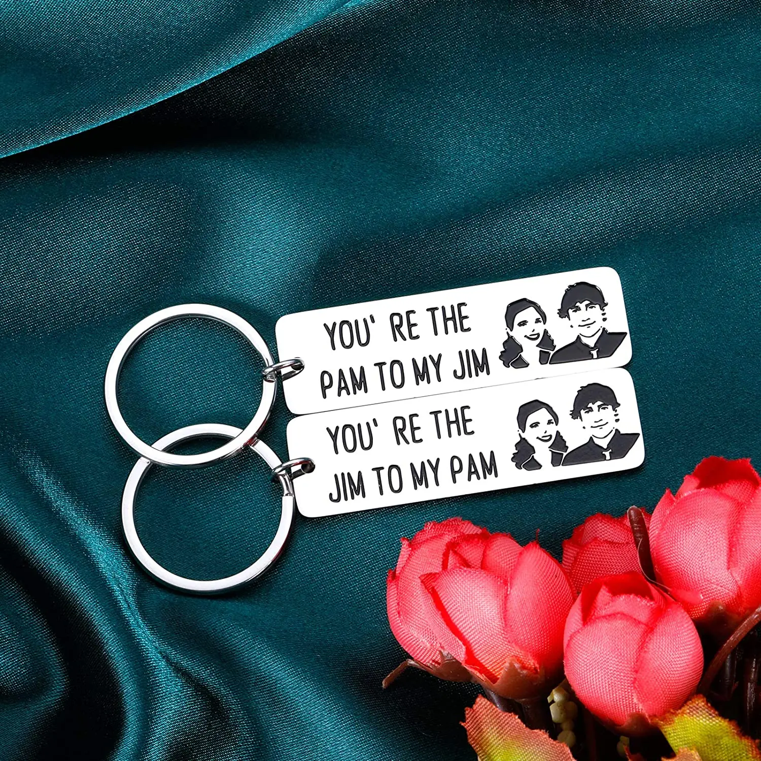 Couple Key chain The Office Gifts TV Show Anniversary Christmas Birthday Engagement for Stocking Stuffer Jim Pam Keychain