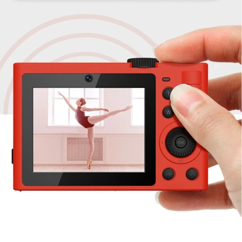 Lightweight Portable Dual-Camera Digital Camera, Autofocus Portrait Beauty 18X Zoom, HD Photo Short Video Recording Small Camera