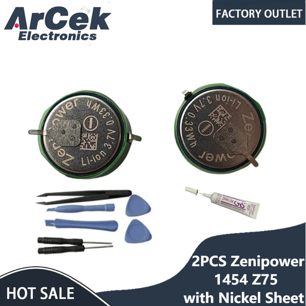 2PCS Zenipower 1454 Z75 with Nickel Sheet 3.7V 89mAh for Bose Soundsport Free Earphone TWS Headphone Can Replace CP1454