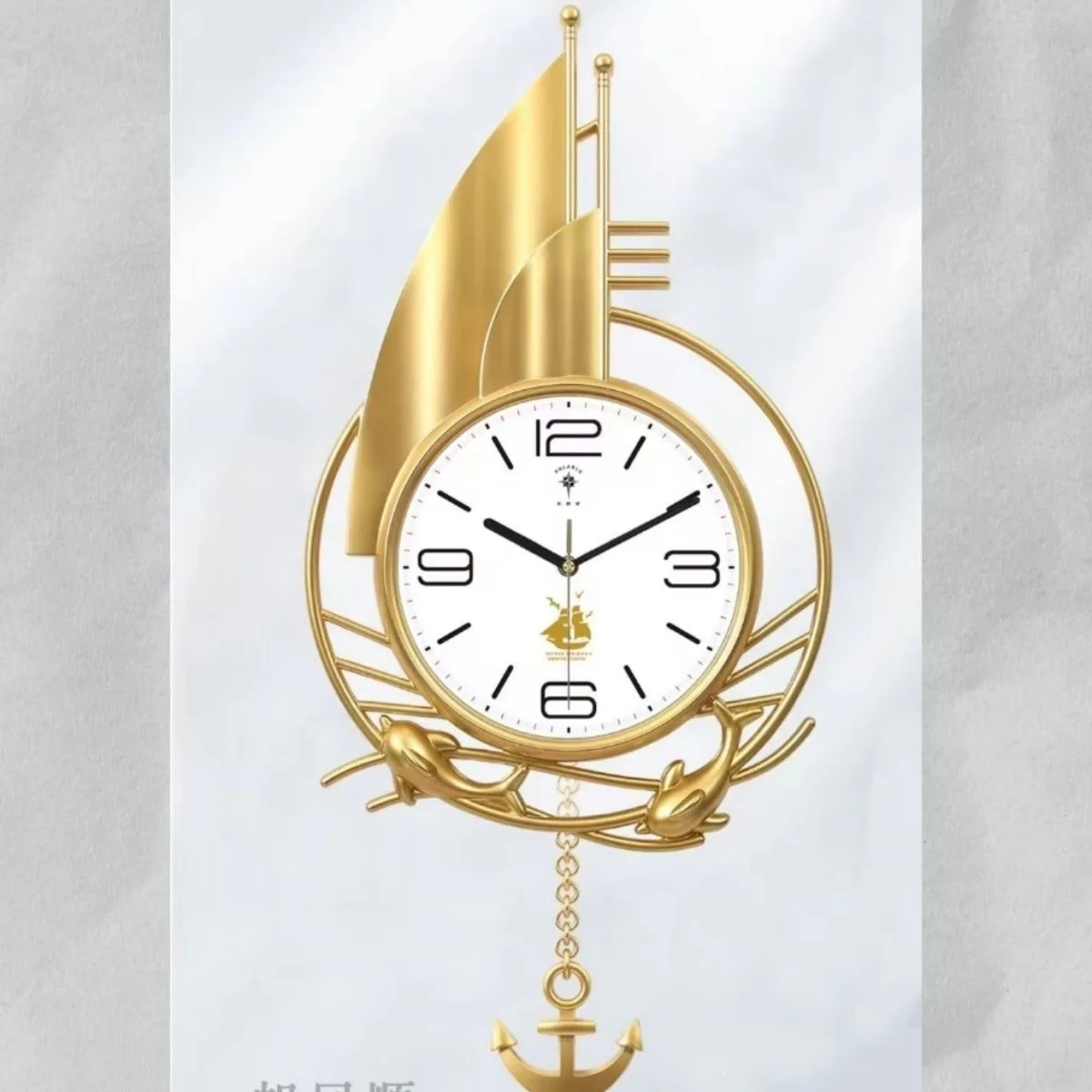 &c 75X35CM Polaris European Roman Wall Clock Retro Silent Clock Personality Decorative Wall Watch New Swing Quartz Clock