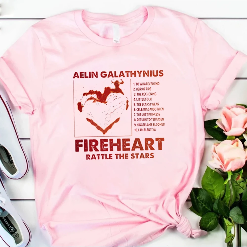 Aelin Galathynius T Shirt Fireheart Terrasen Tshirt Throne of Glass Shirts SJM Merch Graphic T Shirts Unisex Vintage Clothes