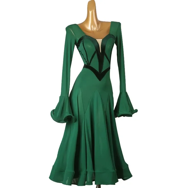Moderner Tanzanzug für Damen, Wettbewerbskleid, Mädchen, Ballsaal-Kostüm, Tanzbekleidung, Flamenco-Kleidung, 2025, Abschlussball, Pailletten-Outfits, Walzerkleidung