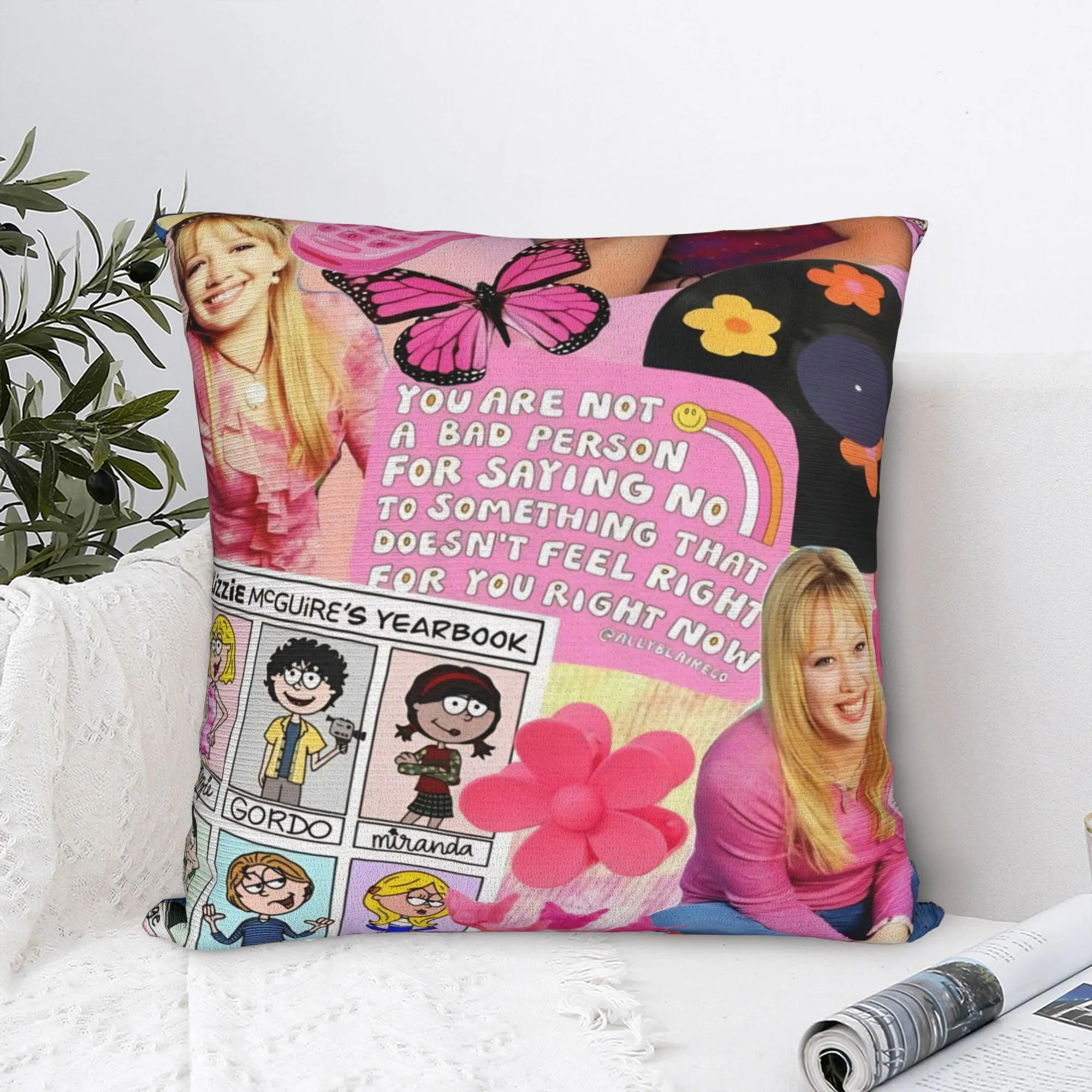 Lizzies Anime McGuires Square Pillowcases Polyester Home  Cushion Case Funny Decor Pillowcase 40*40