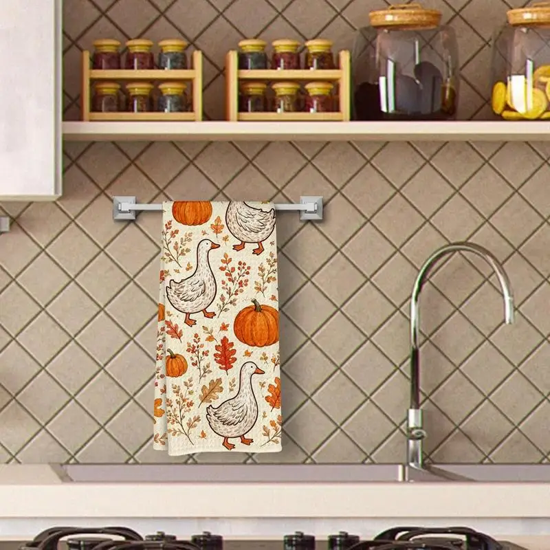 1-piece autumn pumpkin goose kitchen towel dish towel dish cloth,