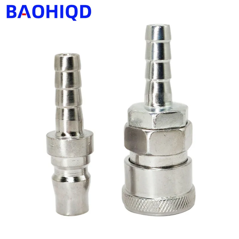 1 pair Male Female 8mm Barb Gas Hose Nozzle Quick Release Connector Caravan BBQ SH+PH20 Air Compressor Coupler