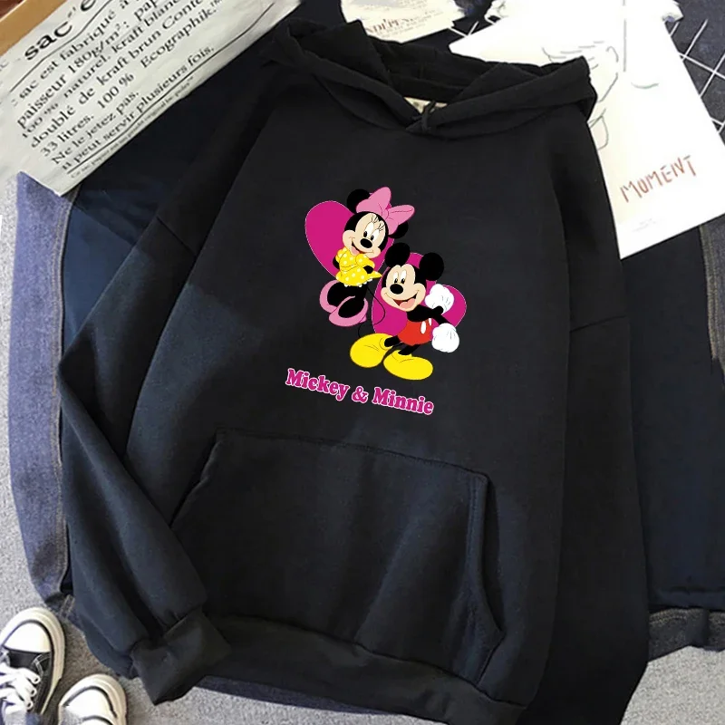 Harajuku Disney Women Hoodie Cute Mickey Mouse Hoodie Cartoon Clothing Top Long Sleeve Hoodies Sweater Fashion Hooded Sweatshirt