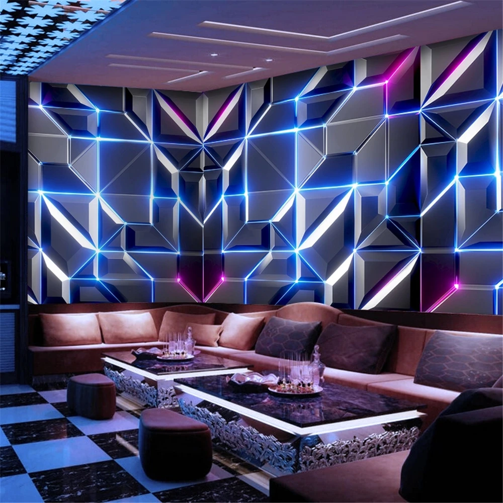 

Пользовательские наклейки 3d для технологии, сенсорные флэш-обои KTV, украшение бара, Интернет-кафе, фоновое покрытие для стен