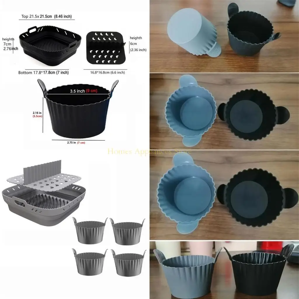 D0AB 에어 프라이어 실리콘 라이너 레오스 가능한 에어 프라이어 라이너 실리콘 냄비 오븐 라이너