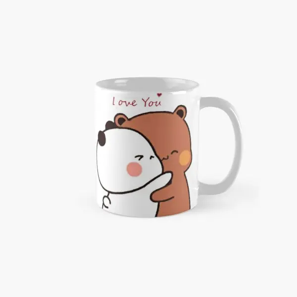 Panda And Brownie True Love Bubu Dudu C  Mug Image Handle Round Gifts Tea Design Cup Printed Picture Simple Drinkware Coffee