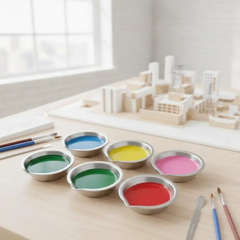 Stainless Steel Multi-Purpose Paint Mixing Trays Compatible with Acrylic Oil Watercolor Paint for Art Craft DIY Projects