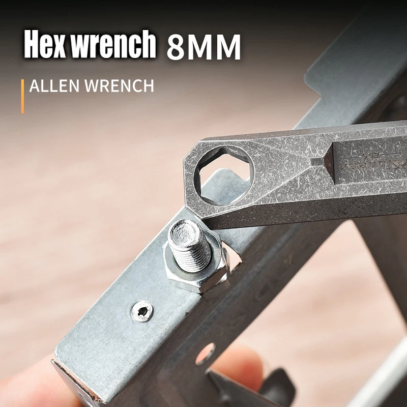 Imagem -02 - Titanium Alloy Straight Ruler Hex Wrench Edc Crowbar Chaveiro Ferramenta Auto-defesa Hard Ruler Cintura Hanging Pry Bar mm 18cm