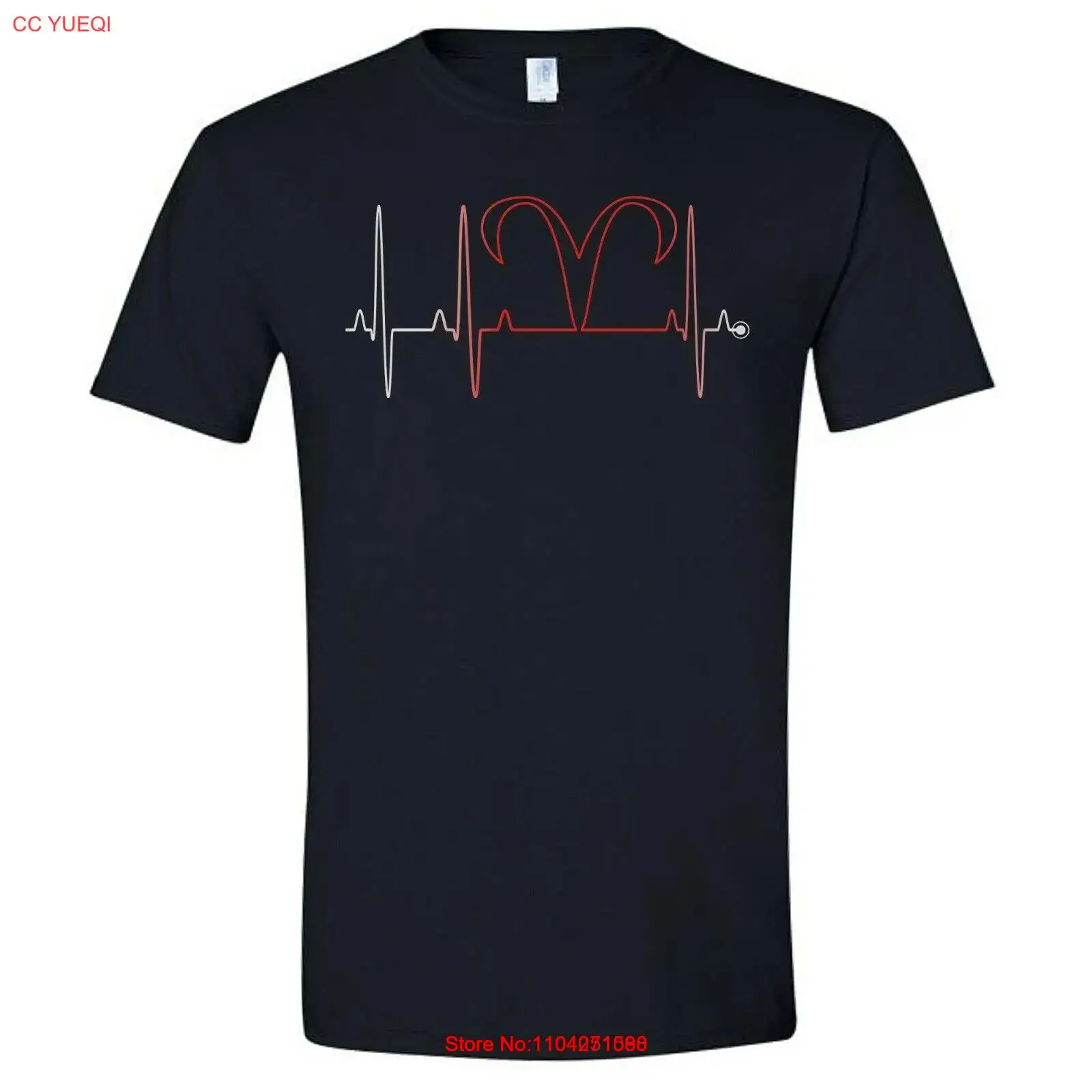 Aries Shirt Zodiac Astrology Heartbeat ECG EKG Shirt March & April Birthday Gift