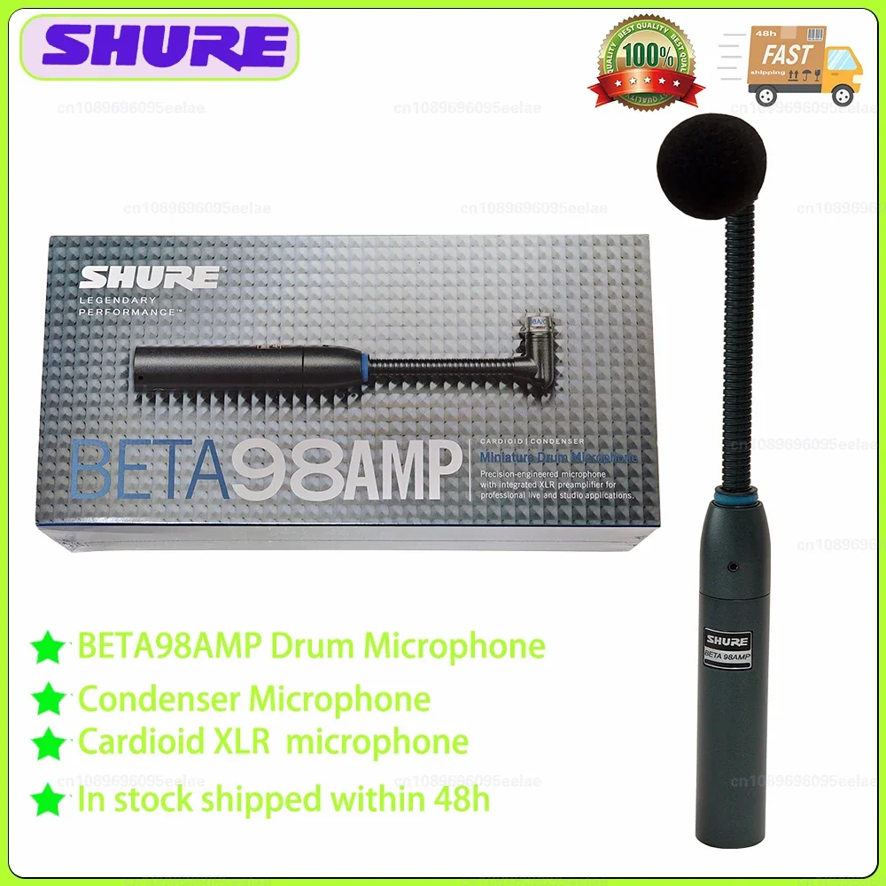 SHURE BETA98AMP/C  Drum Instrument Condenser Microphone Percussion Instrument Specific Microphone