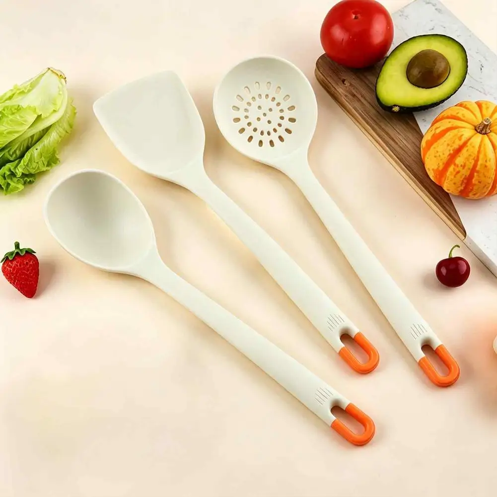 Kitchen Utensils 1PC Silicone Flat Head Shovel Integrated All Inclusive Salad Spoon Non Stick Pot Spatula Silicone ﻿