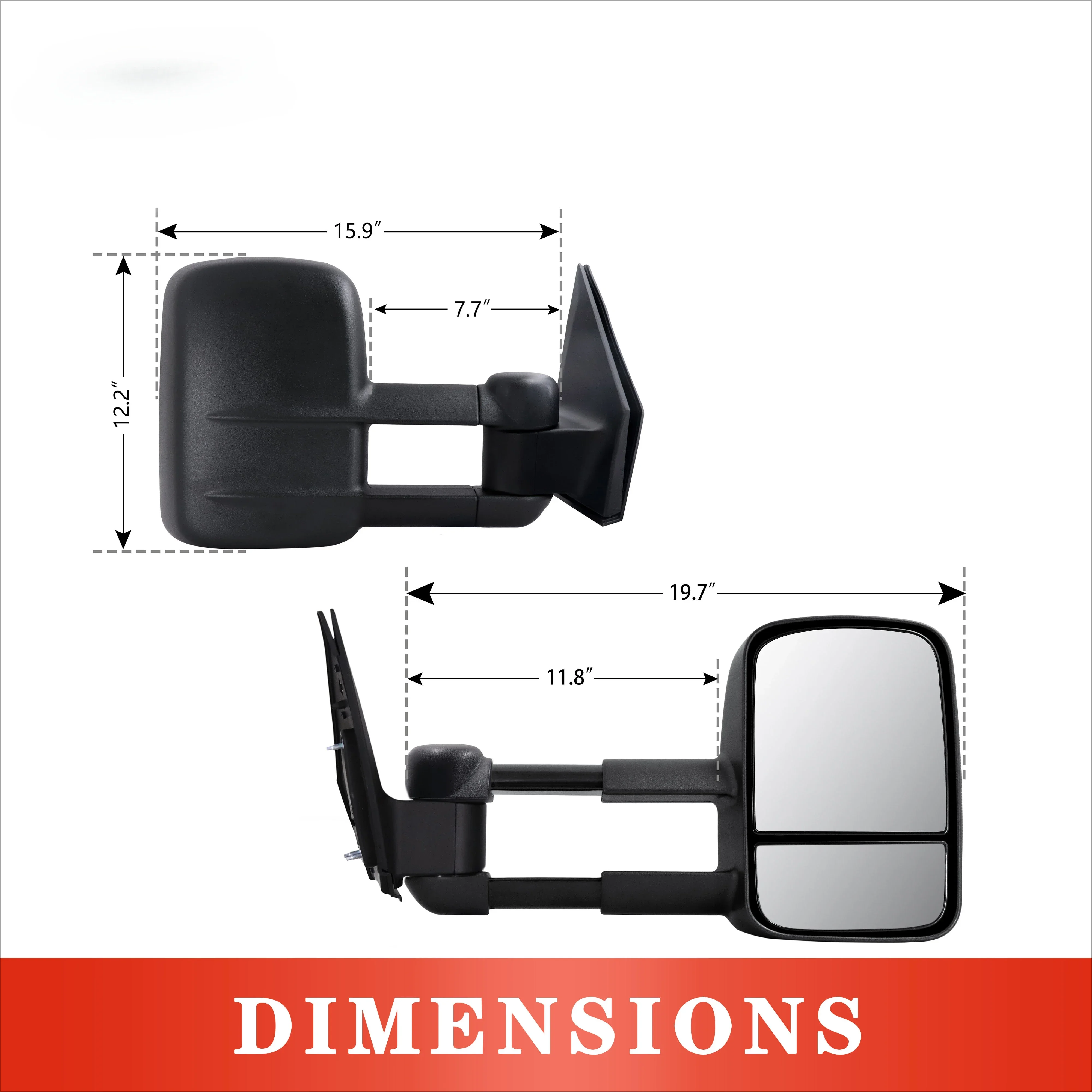 New replaced mirroes sliver and pair TMLC79-8418-SLI Extendable Towing Mirrors for LANDCRUISER 70-79 1984-2018