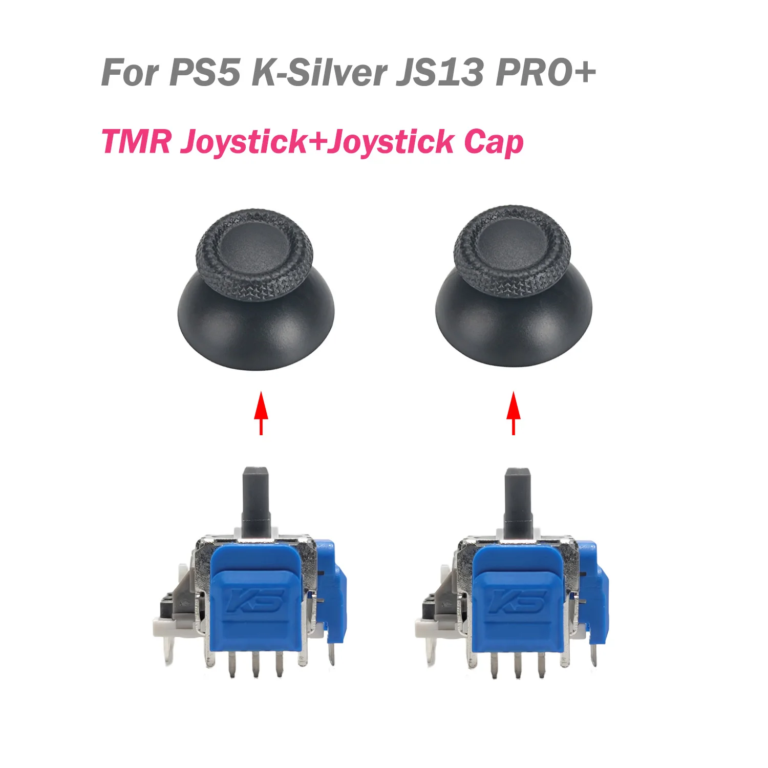 

2/10pcs K-SILVER JS13 Pro+ TMR Electromagnetic Joystick for PS5 Anti-Drift 3D Analog Durable ThumbStick Analog Joystick Grip Cap