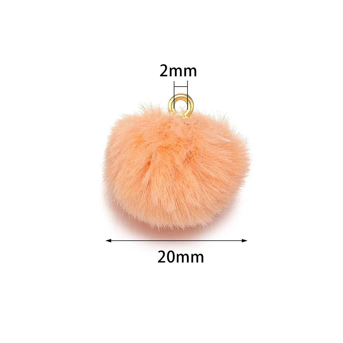 20pcs Plush Fur Covered Ball Beads Charms DIY Pompom Beads Pendant for Necklace Earring Bracelet Jewelry Making Supplies Finding