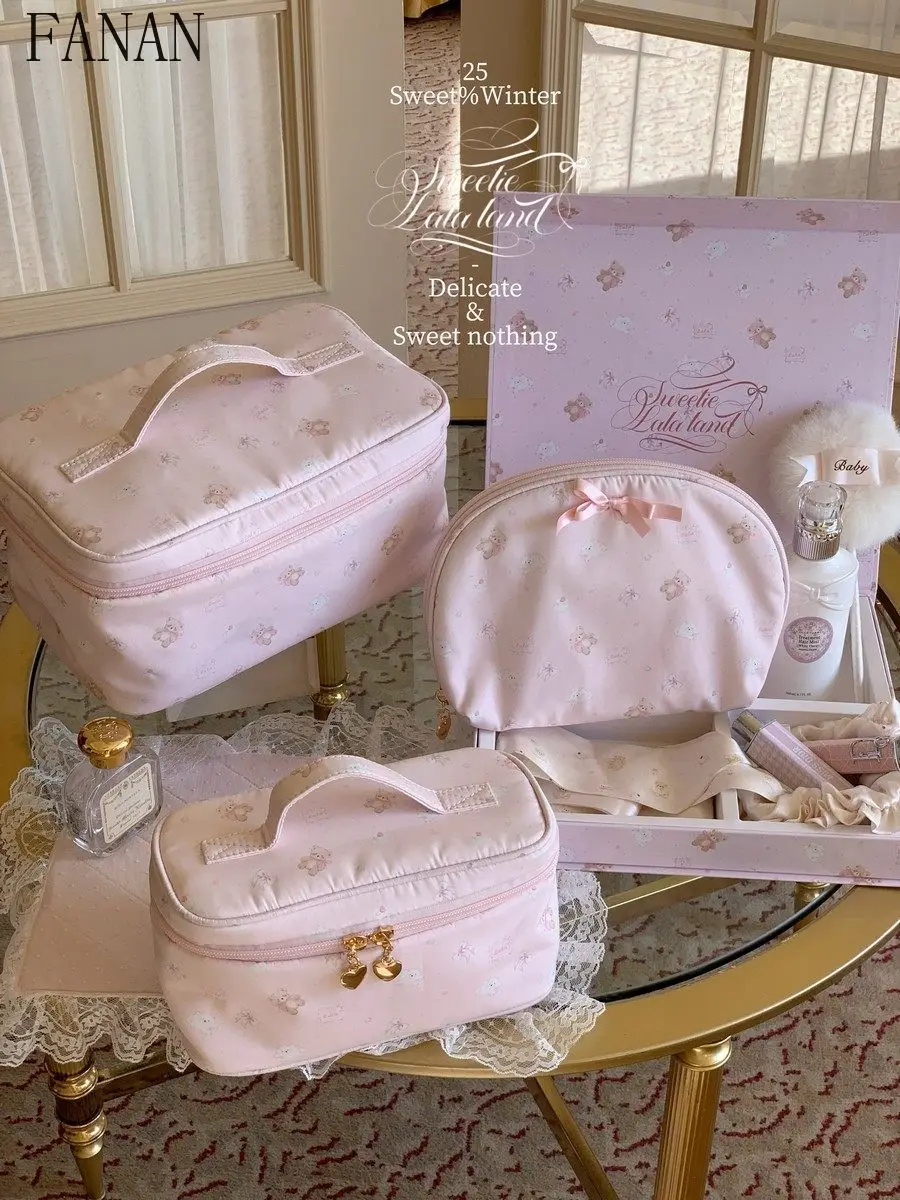 Original Cute Large Capacity Cosmetic Bags for Women Underwear Travel Girl Storage Bag  Kawaii Makeup Cases Japanese Style