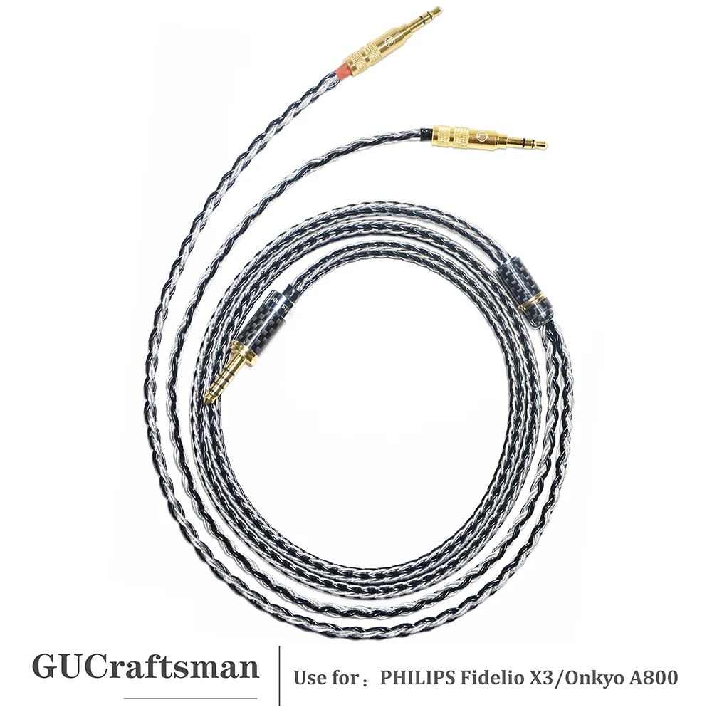 GUCraftsman 16 Strands 7N Single Crystal Copper/Silver Mixed for Philips Fidelio X3 Onkyo A800