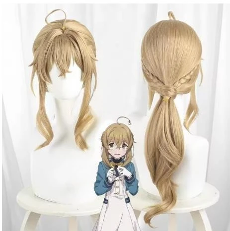 

Anime Silent Witch Monica Everett Cosplay Wig Brownish Yellow Wig Heat Resistant Synthetic Wigs for Halloween Carnival