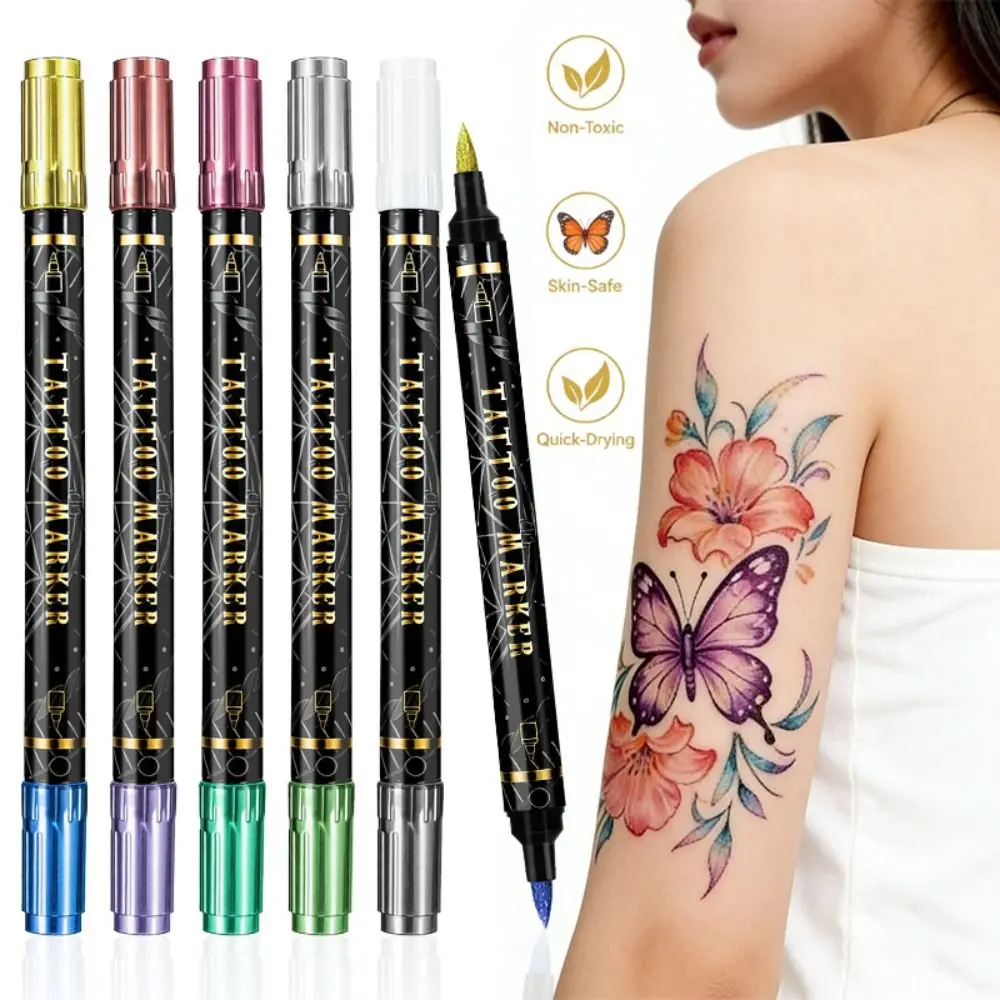 New 10 Colors Temporary Pen Easy Wash Off Non-Toxic Marker Pen Water-Based Doodle Pen for Cosplay Raves Festivals Party