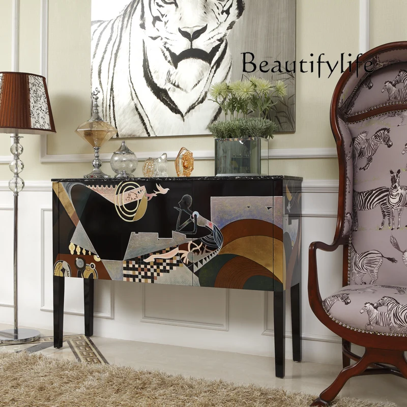 

living room sofa back cabinet new Modern simple door marble solid wood dining side porch partition cabinet neoclassical