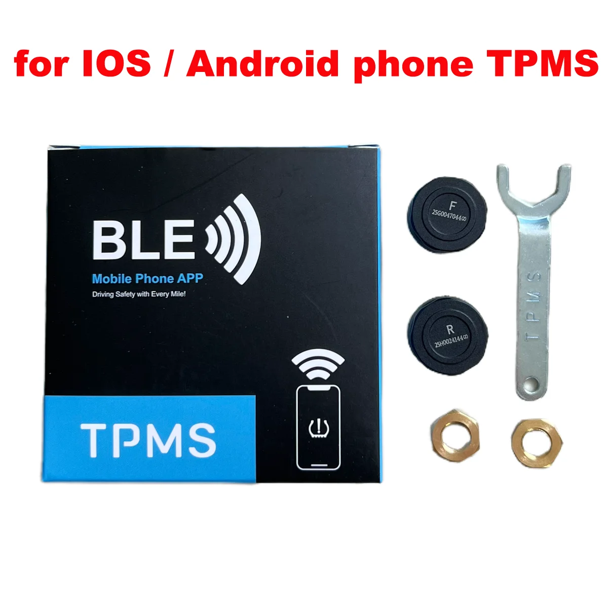 APP TPMS Wireless Motorcycle Tire Pressure Monitoring System with 2 Sensors DJTPMS for iphone ios Android
