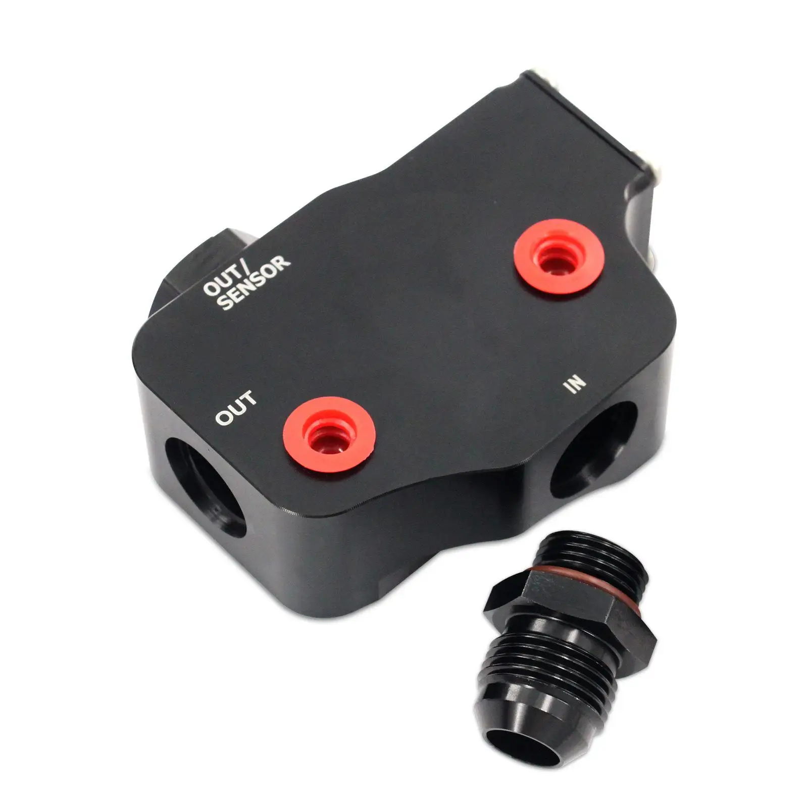 

Engine Oil Adapter With Thermostat Oil Connector 1/8" NPT Ports Intermediate Plate Aluminum Alloy Accessory Suitable for Cars