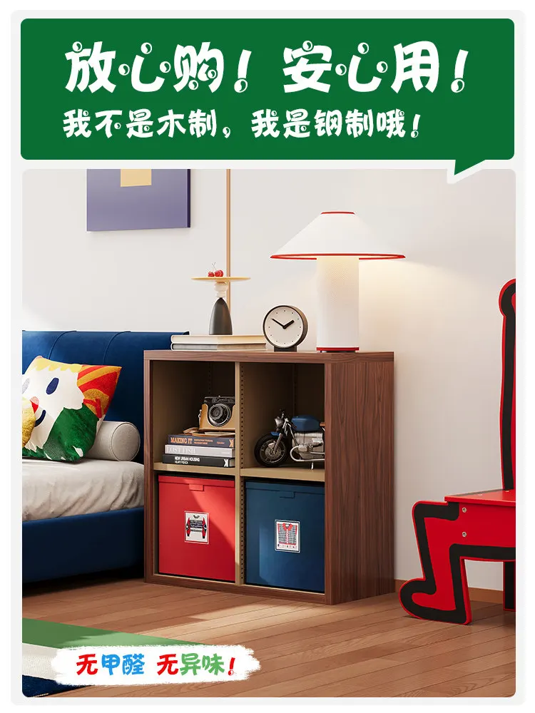 Bedroom bedside ultra-thin storage small apartment carbon steel metal bedside children's bookcase