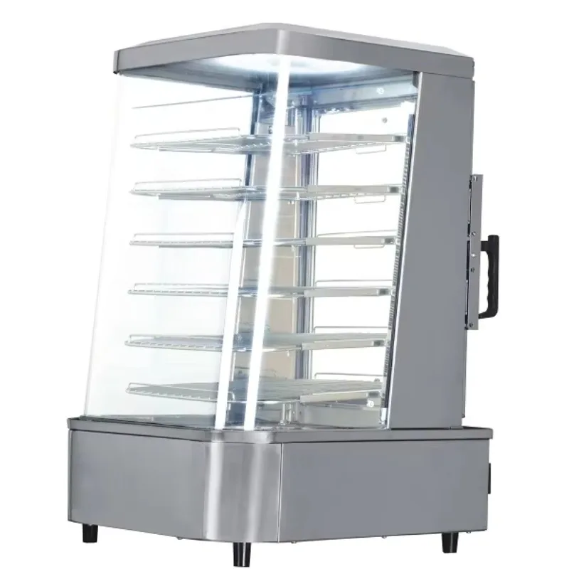 Commercial Curved Glass 6 Layers Food Steamer Display Electric Bun Steamer Showcase