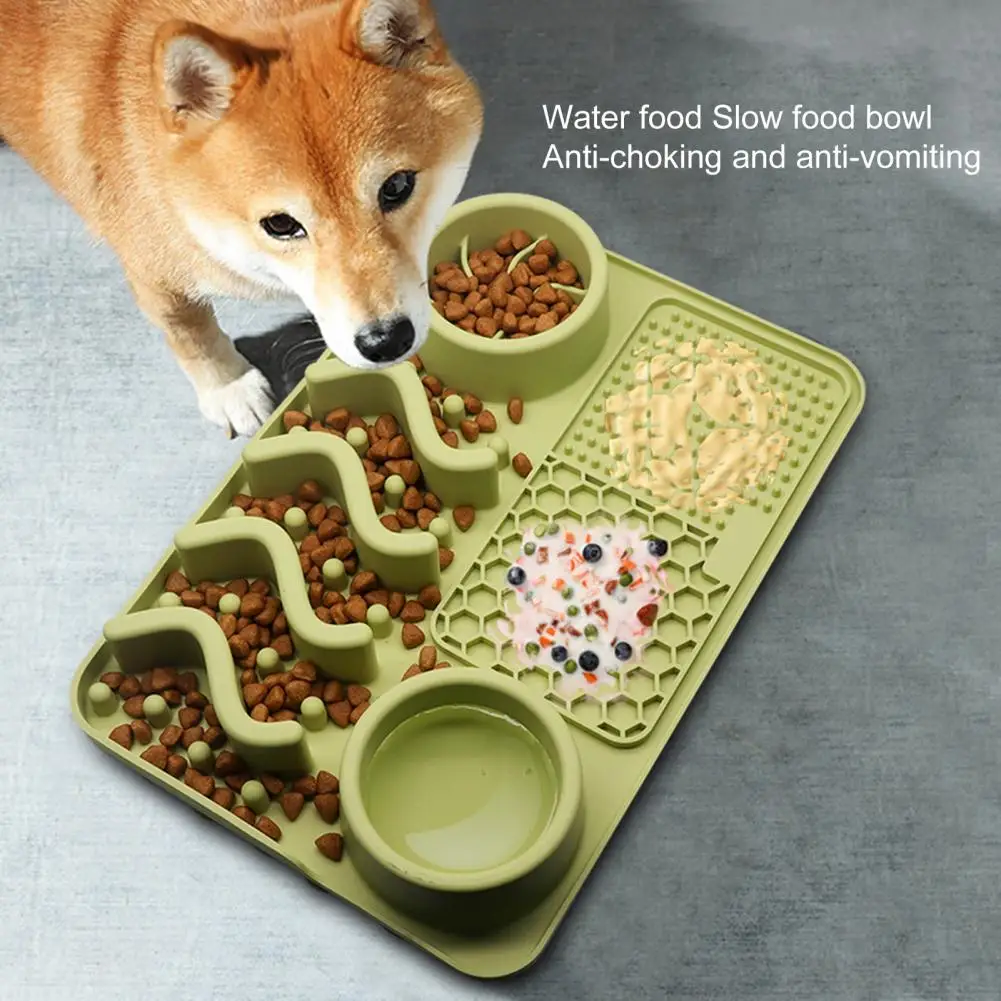 Lightweight Dog Dish Pad Bite Resistant Slow Feeder Smooth Surface No Odor Slow Food Bowl