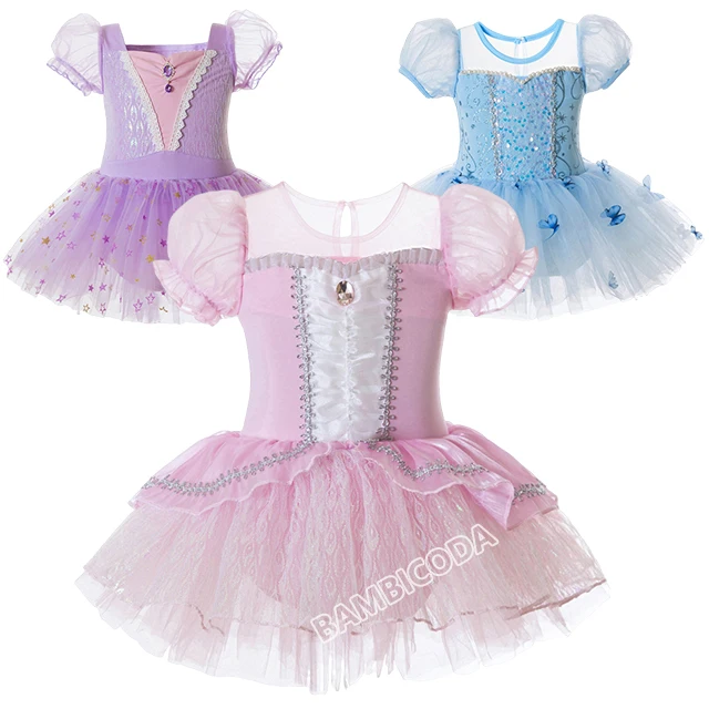 

Girls Princess Dancing Dress Children Theme Ballet Tutu Children Modal Cotton Soft Comfortable Frocks Elsa Cinderella Outfits