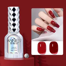 Annies Gel Nail Polish Red Nude Nail Gel Semi Permanent Solid Nail Gel Varnish Soak Off UV Gel for Base Top Coat
