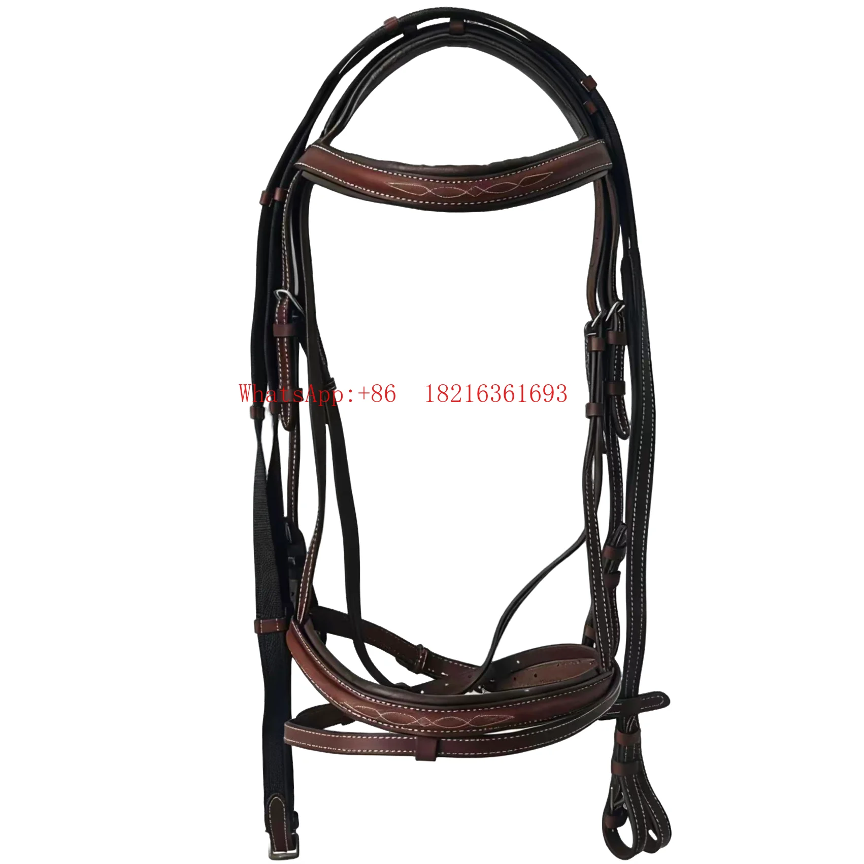 Cowhide High Quality Stainless Steel Accessories Horse Equipment British Equestrian Reins Armature Full Set