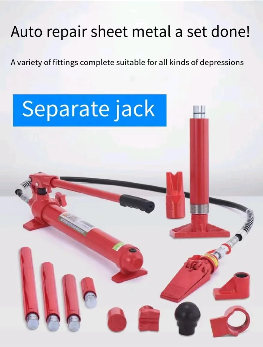 Portable 10 Ton Hydraulic Steel Bottle Jack with 75cm Min Height Car Body Lifting Auto Repair Kit 1-Year Warranty