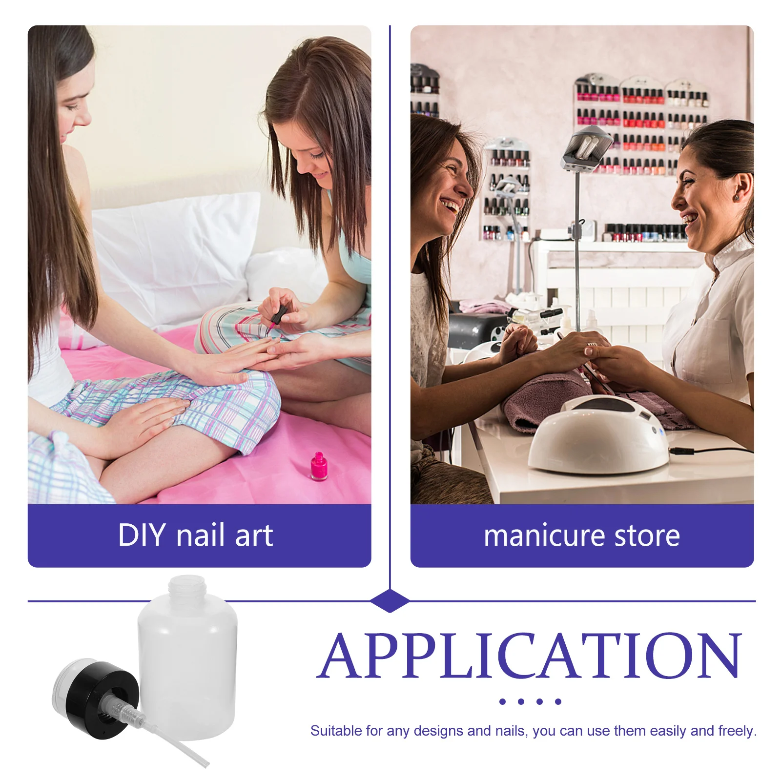 200ml Nagellak Remover Pomp Dispenser Mee-eter Non-Printing Fles Druk Naar Beneden Vloeistof Vergrendeling Pomp voor Salon thuisgebruik