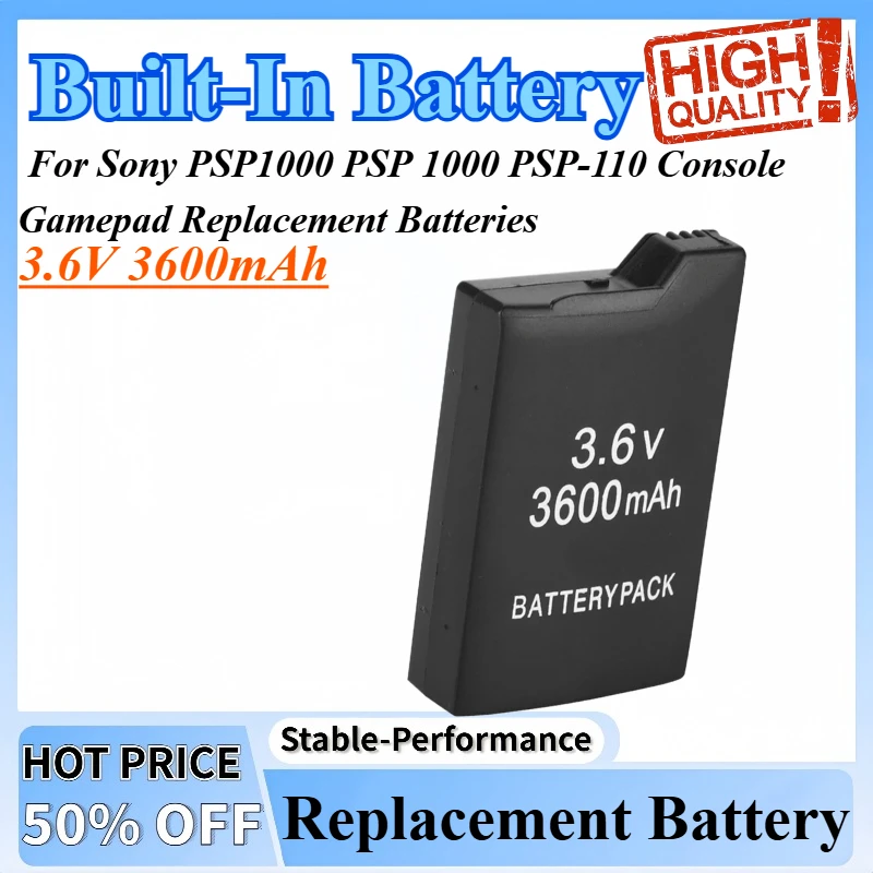 

3.6V 3600mAh Rechargeable Lithium Ion Battery Pack For Sony PSP1000 PSP 1000 PSP-110 Console Gamepad Replacement Batteries