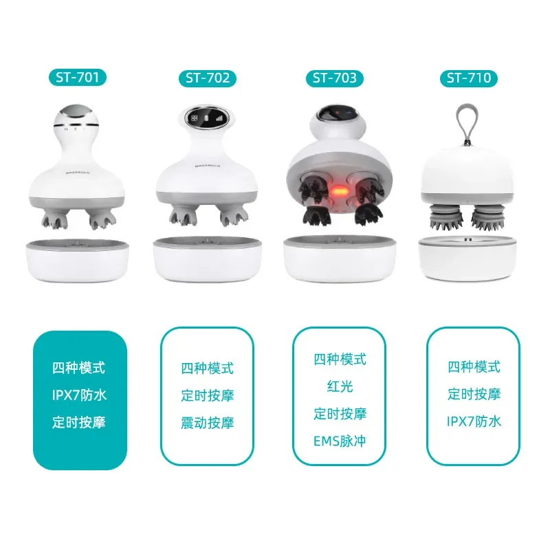 Rechargeable 3D Scalp Massager, Waterproof Electric Head Massager, 7 Speed Modes for Scalp Relaxation