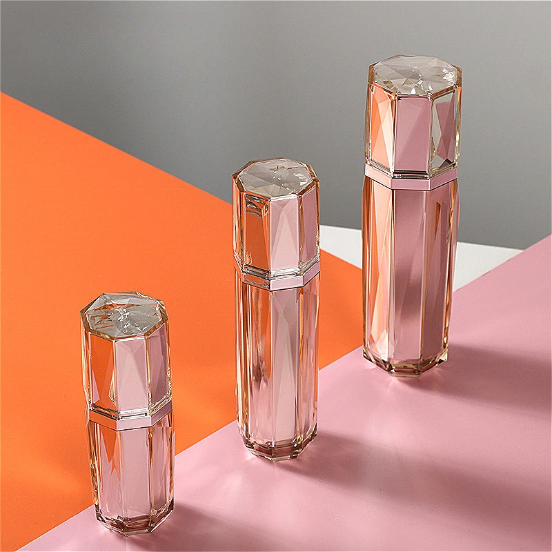 

10PCS Diamond Faceted Acrylic Pump Bottles 30/50/100ml, Refillable Lotion Bottles, Empty Cosmetic Containers for Skincare
