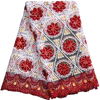 Kalume süt ipek afrika dantel kumaş 5 metre yüksek kalite 2024 nijeryalı fransız örgü dantel payetli kumaş düğün dikmek F3474