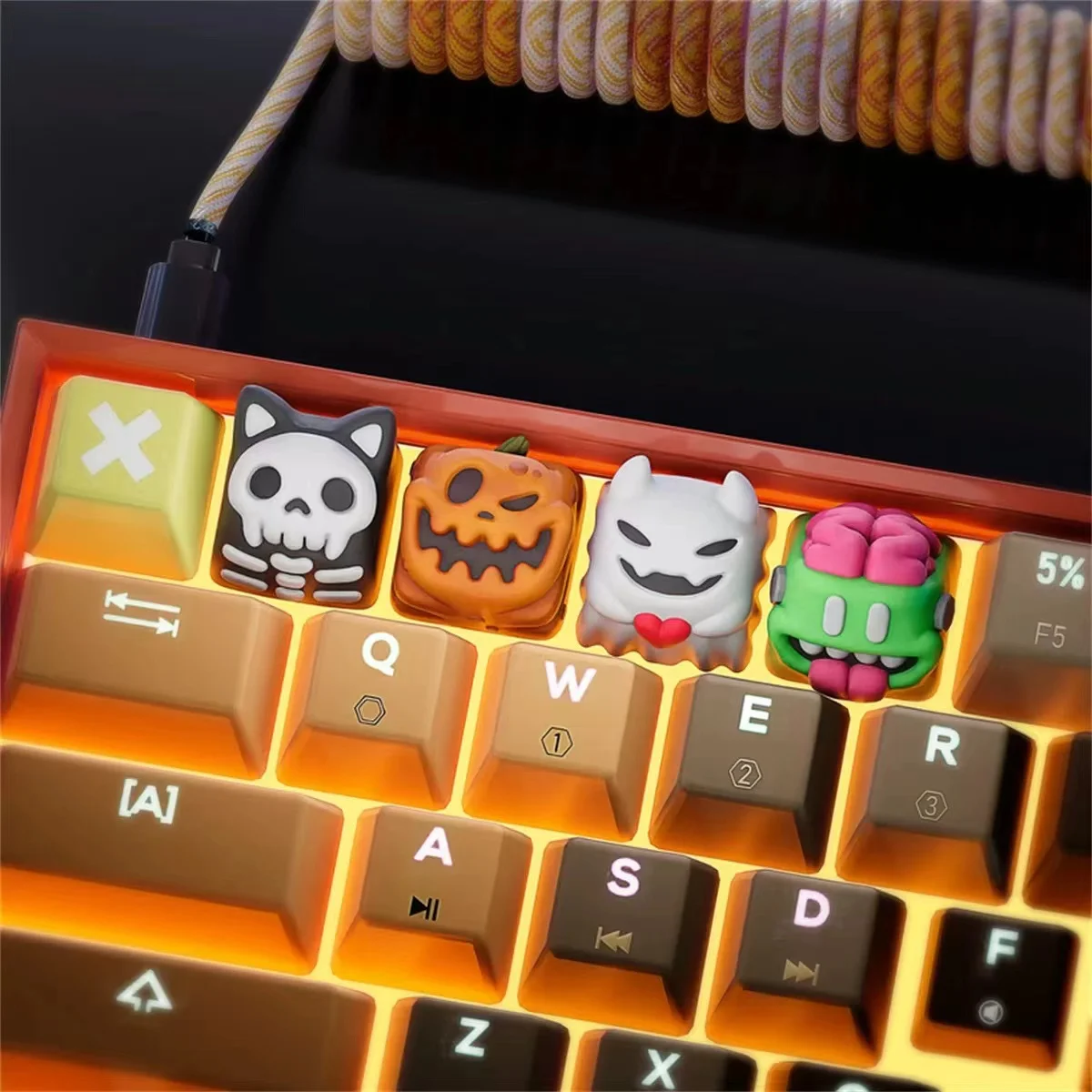 Halloween pumpkin/ ghost skull/ zombie/ personalized keycaps ABS material,keyboard accessories,Keyboard DIY