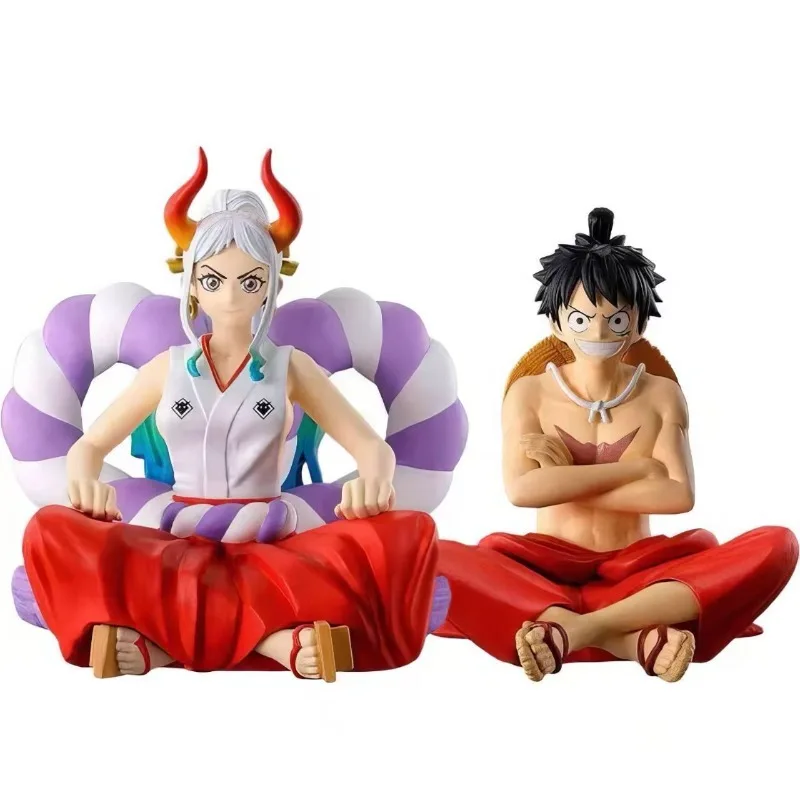 Bandai Original Anime One Piece Gashapon Land of Wano Luffy Yamato Sitting Action Figure Model Toys desktop ornament gifts