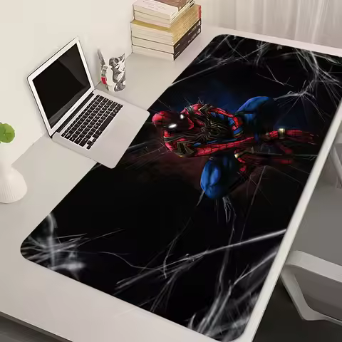 Mousepad Gaming Accessories Large Mouse Pad M-Marvel S-Spider-Man Black Desk Mat Fashion Non-Slip Playmat Gamer PC Cabinet Pads