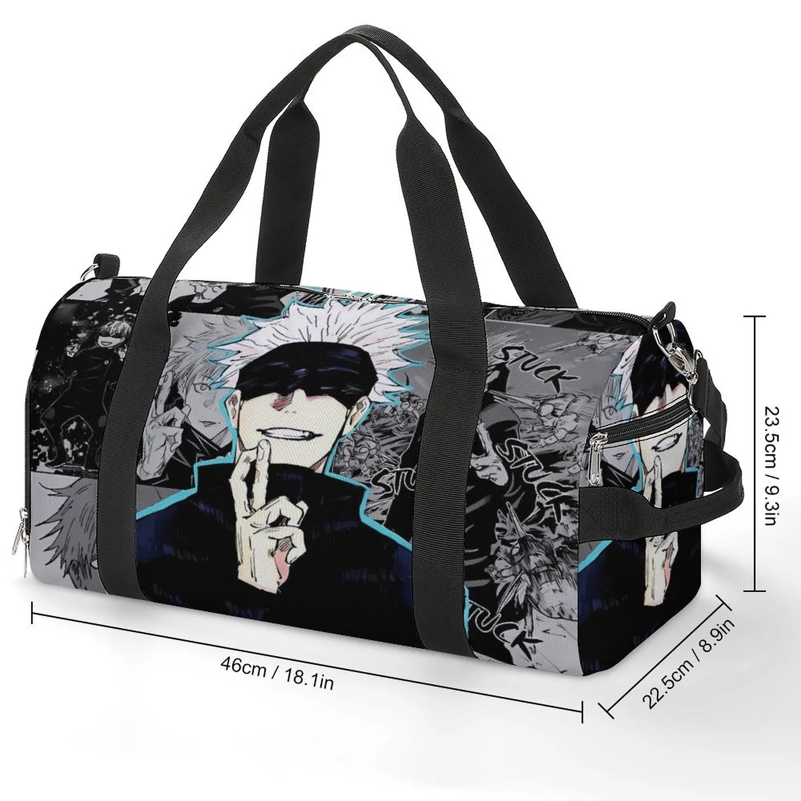 Gym Bag Gojo Satoru Manga Sports Bag with Shoes Funny Anime Men Women Portable Design Handbag Colorful Luggage Fitness Bag