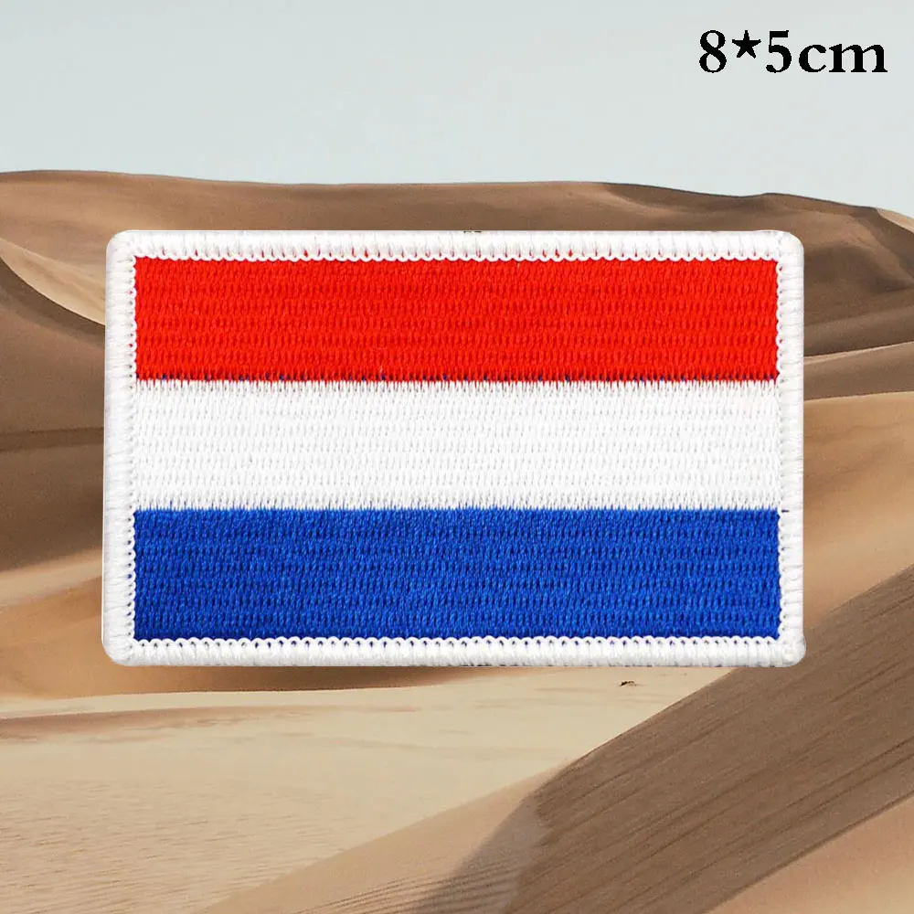 Dutch flag Tactical Embroidery Patches for Backpacks and Clothing military Accessories with Hook backing or iron on