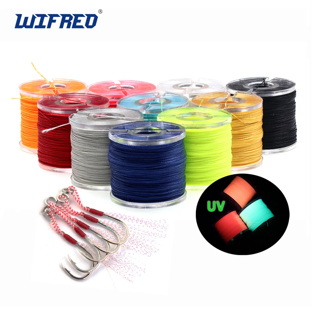 

Wifreo 1PC 120D 150D UV Slow Jigging Assist Hook Binding Thread Heavy Duty Assist Line Fishing DIY Binding Thread Fadeless