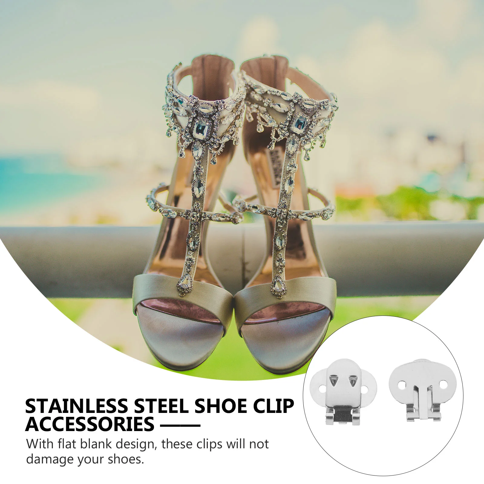 26 Stück Schuh clips große flache leere Edelstahl Metall clips Schuh zubehör für DIY Craft Projekt