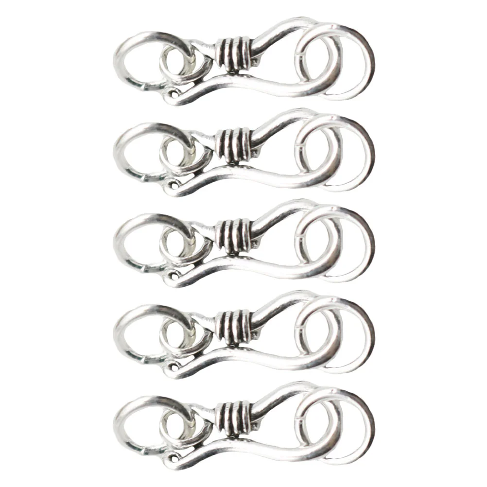 

5 Pcs Silver Lobster Buckle Hook Necklace Extender Chain Clasp Charm Rings for Jewelry Making Loops Toggle Bracelet Supply DIY