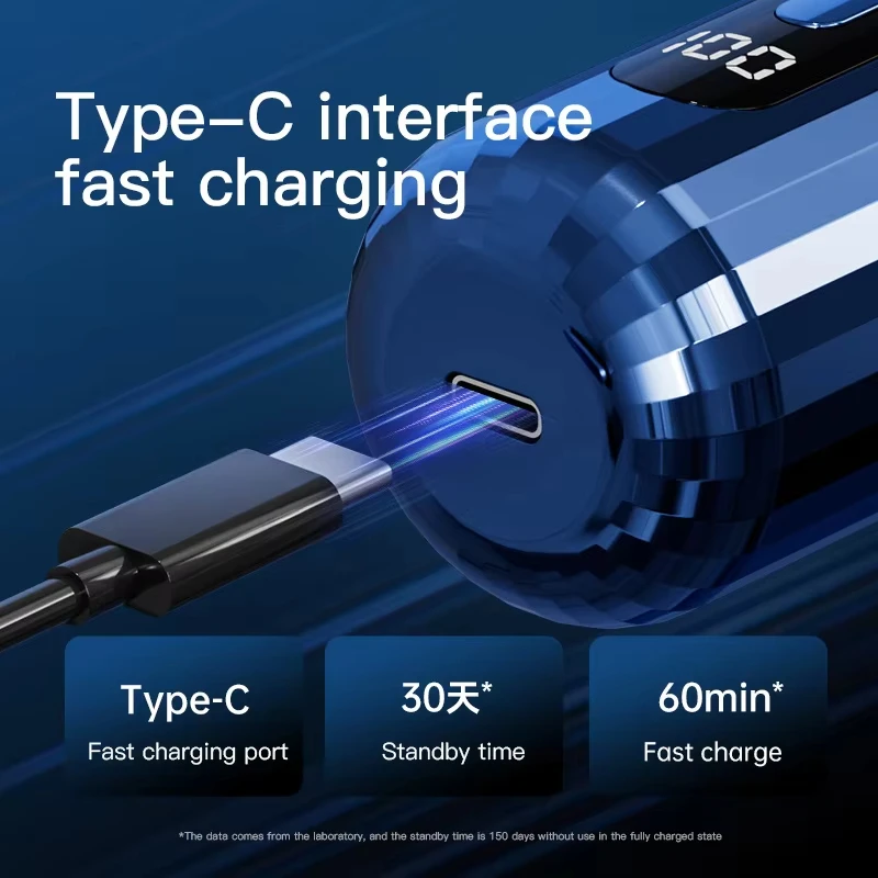 미니 전기 면도기 USB-C 충전식 면도기 방수 휴대용 면도기 강력한 여행 가정용 무선 면도기